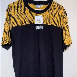 PUMA Wild Pack AOP Tee Golden Orange/Black Men’s M
